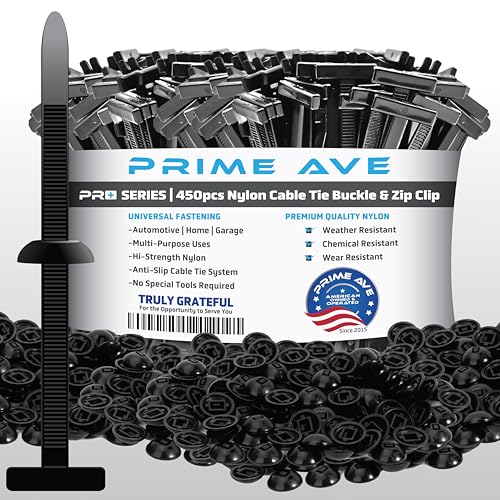 450 Sets -Nylon Cable Tie Buckle & Zip-Clip Pro Series -Universal T-Style Zip Ties, Automotive Push Rivets Trim Fasteners for Bumper Fender Liner Door Panel Auto Body Retainer (900pcs) - size: Extra Large