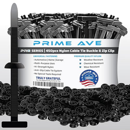 450 Sets -Nylon Cable Tie Buckle & Zip-Clip Pro Series -Universal T-Style Zip Ties, Automotive Push Rivets Trim Fasteners for Bumper Fender Liner Door Panel Auto Body Retainer (900pcs) - size: Extra Large