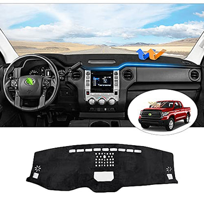Cartist Custom Fit for Dash Cover Toyota Tundra 2014 2015 2016 2017 2018 2019 2020 2021 Dashboard Cover Mat Non-Slip Pad Carpet Sunshield Protector - size: 14-21 Tundra(Black)
