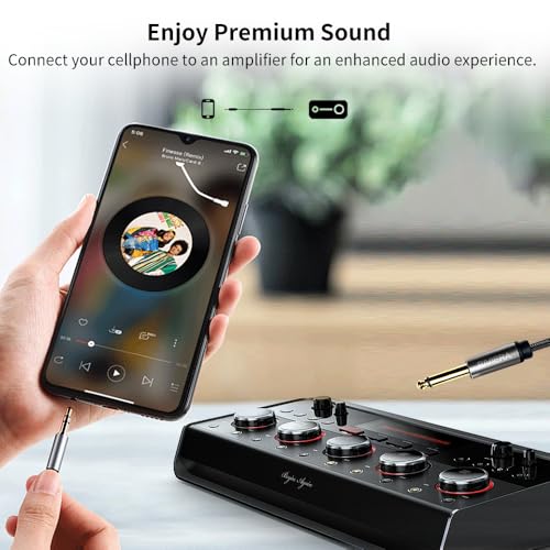 RIVIERA 6FT/1.8M Audio Cable 3.5mm 1/8" TRS to 6.35mm 1/4" TS Braided Sheild Pure Copper Wire and 24K Gold Plated Low Noise Cable with Braided Nylon Jacket for Digital Players & Musical Instruments - color: 1/4-1/8 TRS Black, size: 6FT/1.8M