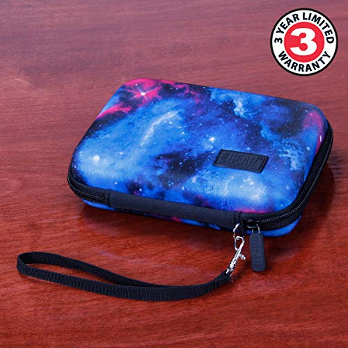 USA Gear Hard Shell Electronics Organizer 7.5 Inch Travel Case - Cable Organizer with Scratch Resistant Interior, Compatible with Garmin GPS, Portable Hard Drive, Phone Charger & More - Galaxy