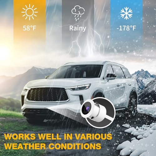AHD 1080P Backup Camera Flush Mount, Metal Housing 170° Wide View Angle Rear/Side/Front View Camera for Car, HD Clear Night Vision IP69 Waterproof Reverse Camera, 18.5mm, 12V/24V, White