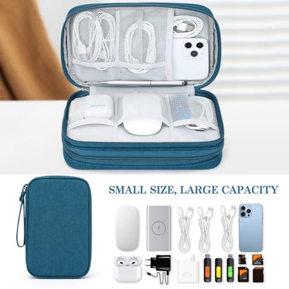 FYY Electronic Organizer, Travel Tech Pouch Bag, Large, Dark Green - color: Dark Green, size: 9.1 x 5.9 x 3.15 inches