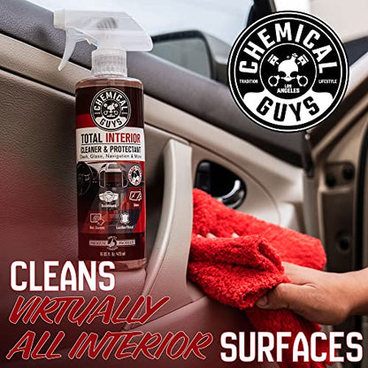 Chemical Guys, Total Interior Cleaner Variety Kit, New Car & Black Cherry - size: 48 Fl Oz (Pack of 1), style: 3-Pack + Towel