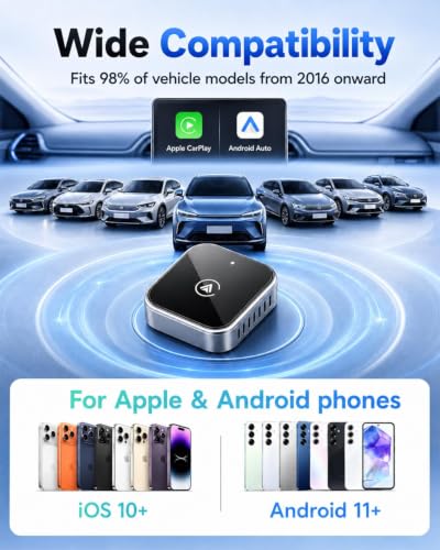 Wireless CarPlay Adapter, 2026 Upgraded Wired to Wireless CarPlay - color: Orange
