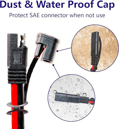 BFXM 10AWG 10FT SAE Connector Extension Cables with 15& 20A Fuse - color: 10awg10ft*1