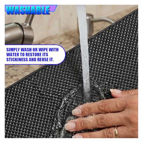 Car Dashboard Anti-Slip Mat, 10.6"×5.9" Car Dash Sticky Strong Gripping Pad, Multifunctional Auto Interior Organization Accessories for Cell Phones, Keys, Coins (Grid) - size: Grid
