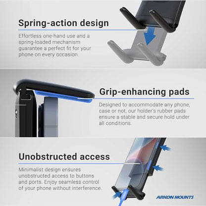 Arkon Mounts - Car Seat Rail Phone or Tablet Mount | Flexible Positioning | 22" Gooseneck | 360° Adjustability | Tablet Holder fits iPhone, Galaxy, Note and more | Up to 8" Screen Size