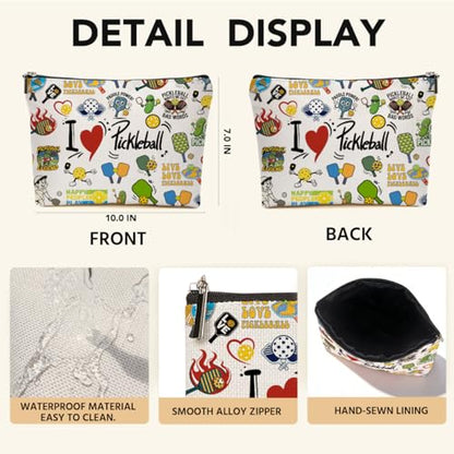 JIUWEIHU Pickleball Makeup Bag, Pickleball Gifts for Women Cosmetic Bags - color: Multicolor 0069