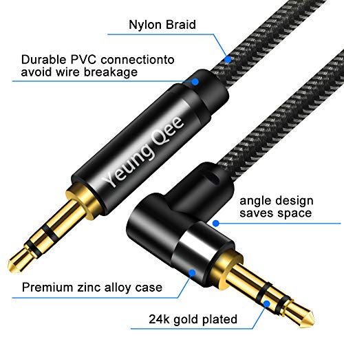 3.5mm Audio Cable 20 ft, 3.5mm Nylon Braided Male to Male Stereo Aux Audio Cord Audio Auxiliary Input Adapter for Headphones, Car, Home Stereos, Speaker (20FT/6m) - size: 20 ft (6 m)