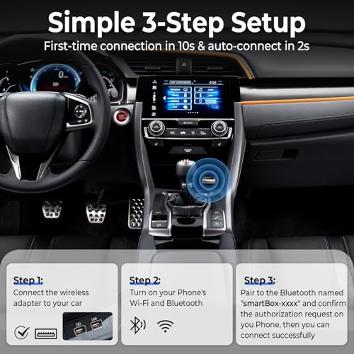 welspo 2-in-1 Wireless CarPlay & Android Auto Adapter