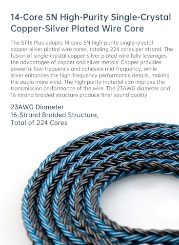keephifi 6ft ZS10 Pro IEM Cable 3.5mm, KBEAR ST16-Plus 2m Silver-Plated Upgrade Earphone Cable with 3.5mm Gold-Plated Plug for KZ EDX PRO/Castor/DQS/ZAX/ZAR/ZAS/ZS10 PRO/ZSN PRO X - color: SilverBlue, style: 3.5 QDC