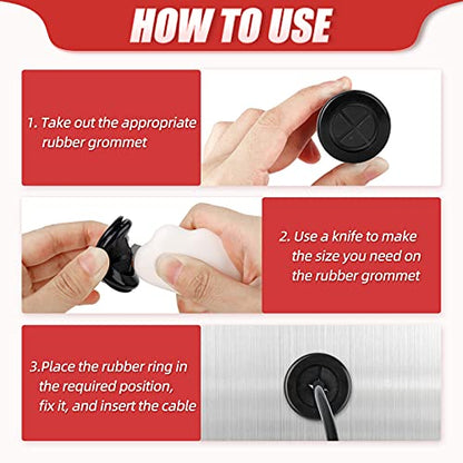 30Pcs 1-1/2" Rubber Grommet, Drill Hole Firewall Hole Plugs Wire Protection, Rubber Plugs for Holes Assorted Sizes with Cable Sticky Tape and Small Tool - size: 1-1/2"