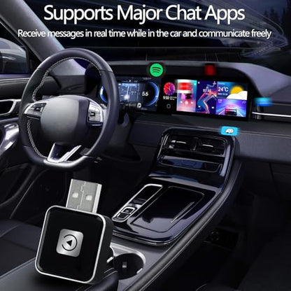 Wireless Carplay Adapter, Android Auto Adapter 2025 Carplay, Plug and Play Convert Wired to Wireless Supports Car Original Control, Mini Car Play Box for Cars - size: Big