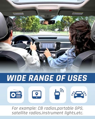 12 Volt Power Adapter Wiring Harness Switch Connector Plug with Fuse Fit for Chrysler Dodge Ram 2001-2022 Power Outlet to Add Backup Camera CB Radio Radar Detectors Portable GPS
