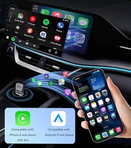 Tsnam Wireless CarPlay Adapter for iPhone & Android Auto USB Dongle