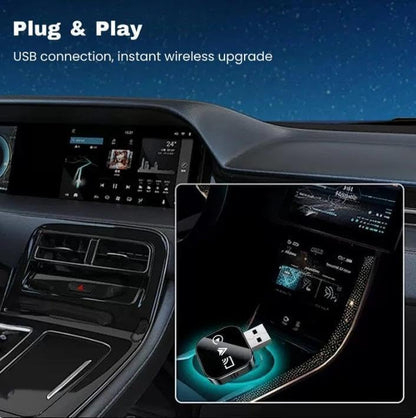 4‑in‑1 Wireless CarPlay Adapter, Convert Factory Wired CarPlay to Wireless CarPlay, Supports AirPlay & Android Screen Mirroring, Plug‑and‑Play, for Cars with Original Wired CarPlay - size: For iphone