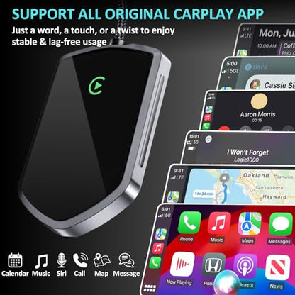 Wireless Carplay Adapter, Converts Wired to Wireless Carplay 2024 Upgrade Dongle for Play Carplay&Wireless Control Plug, Fit for Cars 2017+ & for Apple iPhone iOS 10+, Easy Operation