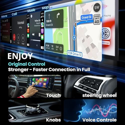 2-in-1 Wireless CarPlay & Android Auto Adapter (2026 Upgraded WiFi 6-BT 5.4) Wired to Wireless Converter | Multi-User Seamless Connection | Easy Setup-Plug & Play | Auto Reconnect | Cars from 2015+