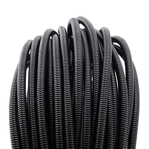 ZhiYo 50 FT 1/4" Wire Loom Split Tubing Auto Wire Conduit - color: Black, size: 50 FT 1/4’’