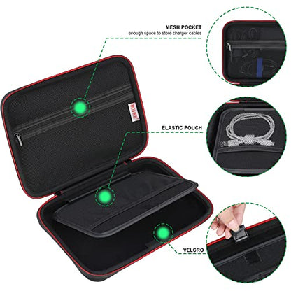 BOVKE Hard Carrying GPS Case for 10-inch Garmin Dezl OTR1000 / OTR1010 / RV 1090 GPS Navigator System, Mesh Pocket for Car Charger, USB Cables, Black