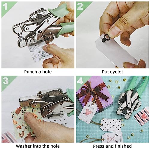 3/16 & 1/8 Grommet Tool Kit and Eyelet Hole Punch Plier, Grommet Eyelet Pliers Tool Set with 160 Pcs Metal Grommets Eyelets and Case for Leather Bags Clothes Belt Cards and Crafts