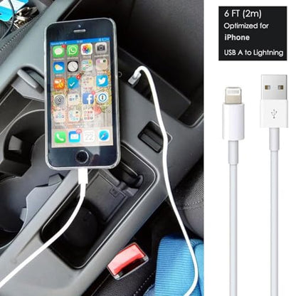 6ft USB A to Lightning Cable for iPhone 14, Carplay Cable Compatible for iPhone 14 pro max,13 Plus,SE 2nd/12/11/Xs/XR, Fast Charging Power Cord for AirPods 4, AirPods Pro (2nd/3rd gen) Charger cable - size: 6FT