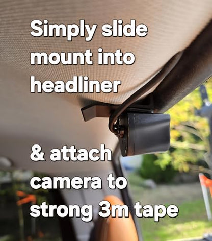 ABS Rear Camera or Dash-Cam Mount (Rear Camera Clip, Slide-Down Window) Universal fits Most Vehicles