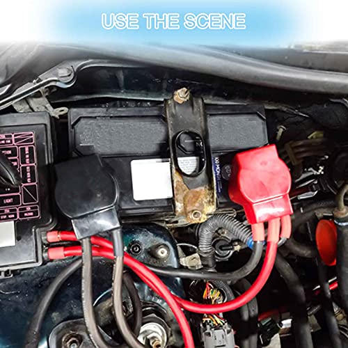 Battery Terminal Connectors, Military Spec Positive Negative Heavy Duty Auto Car Marine Battery Terminal,with 4 Pcs 2 Gauge 3/8" Copper Lugs,4 Heatshrink,2 Cover and Anti Corrosion Washers (Kit) - size: Terminal Package - Kit