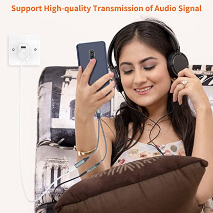 USB C to 3.5mm 헤드폰 및 충전기 어댑터, 2-in-1 USB 타입 C to Aux 잭 동글 케이블, PD 60W 고속 충전, 아이폰 15 16 17 프로 맥스 에어, 삼성 갤럭시 S23 S24 S25 울트라, 노트 20, 아이패드 프로용 - size: 1-Pack