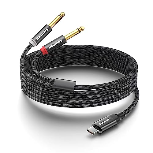 Smithok USB C to Dual 6.35mm 1/4 inch Stereo Splitter Y Cable, USB Type C to Dual 6.35mm 1/4 inch TS Audio Cord for iPhone 15 Series,Smartphone,Tablet,Laptop, Amplifier, Speaker(3.3 ft/1m) - size: 3.3ft(1m)
