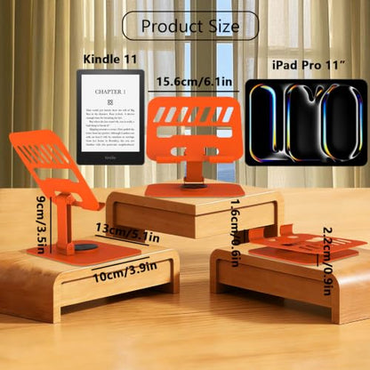 Metal Tablet Stand Holder Adjustable for iPad Kindle Tab, Orange - color: Orange