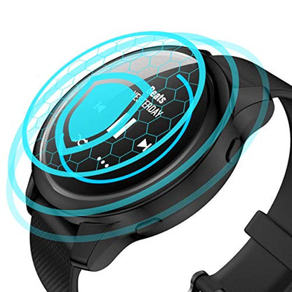 Compatible with Garmin Venu Waterproof Protective Case Soft TPU Plated All Around Scratch-Proof Screen Protector Cover for Garmin Venu GPS Smartwatch (Black) - color: Black