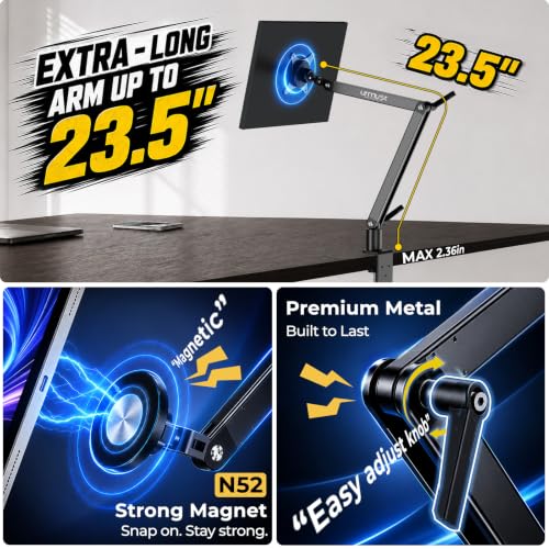 Urmust Magnetic iPad Mount, Desk Stand for Tablets & Portable Monitors M - size: M