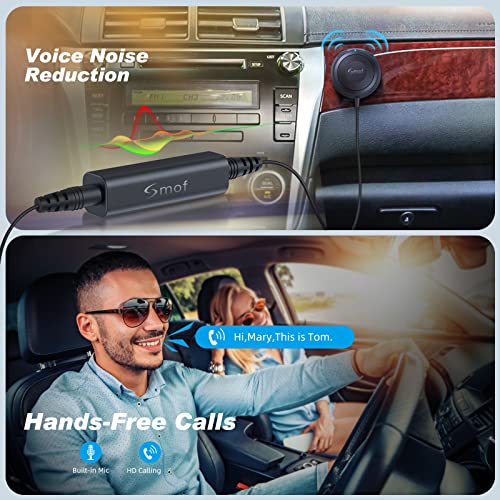 Smof Bluetooth Aux Car Adapter, BT5.2 Audio Receiver for Car/Home Stereo - size: Without Charger
