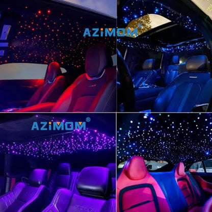 AZIMOM Mini 6W 300pcs Twinkle Fiber Optic Starlight Headliner Kit for Car Home 0.03in 9.8ft End Glow Fiber Strands Sound-Activated APP& Remote Control Starlight Engine - size: 300pcs*0.03in*9.8ft