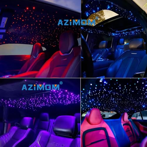 AZIMOM Mini 6W 500pcs Twinkle Fiber Optic Starlight Headliner Kit for Car Home 0.03in 9.8ft End Glow Fiber Strands Sound-Activated APP& Remote Control Starlight Engine - size: 500pcs*0.03in*9.8ft