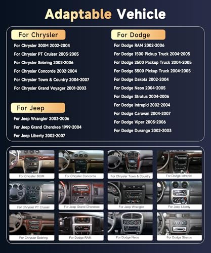 5Ghz WiFi Car Radio for Dodge RAM 2002-2006, for Jeep Wrangler 2003-2006,Jeep Grand Cherokee 1999-2004,Android 15 Car Stereo,6.86nch IPS Touchscreen,Carplay/Android Auto,Bluetooth GPS Camera - style: 2G+64G