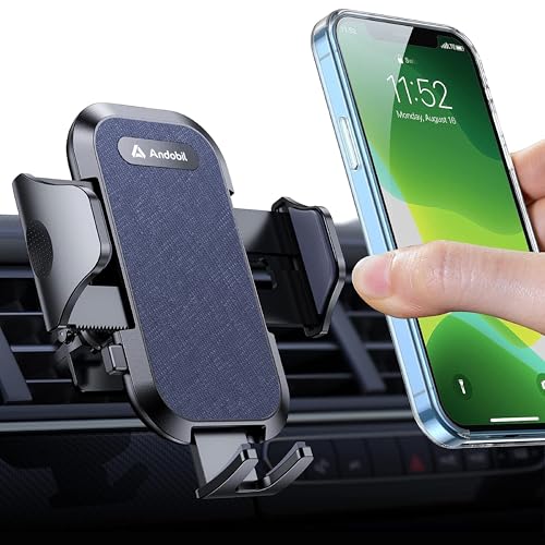 andobil 2026 Upgraded Car Phone Holder Mount for Vent, Military Sturdy Metal Clip Air Vent Phone Holder for Your Car Easy Used Cell Phone Car Mount, Blue - color: Blue