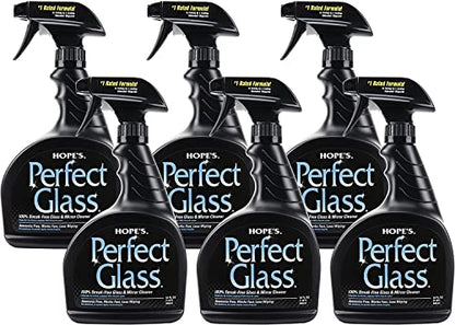 HOPE'S Perfect Glass Cleaner Spray, Streak-Free, Ammonia-Free Window, Mirror, Screen, Tinted Glass, and Shower Door Cleaner, Indoor and Outdoor Glass Surfaces, 32 Fl Oz, Pack of 6 - style: 32 Fl Oz (Pack of 6)
