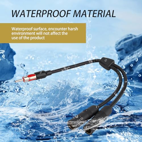 1 PC Car Radio & GPS Navigation System Antenna Connector, Y-Type 12V Plug-in Audio Antenna Splitter, Extension Cable (Black)