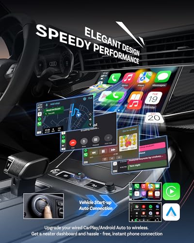 OTTOCAST Mini Cube 3.0 USB C Wireless CarPlay & Android Auto Adapter 2026– Plug & Play, Fast Auto-Reconnect (Black) - color: Black, size: USB C