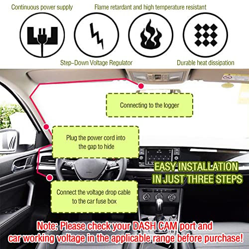 9.68Ft Micro USB Dash Cam Hardwire Kit - 12V-30V to 5V 2.5A Car Dash Camera Charger Power Supply+4PCS 16AMG Car Fuse Tap&4PCS 5A Blade Fuse for Most Car Dash Camera (Micro USB) - color: Micro USB
