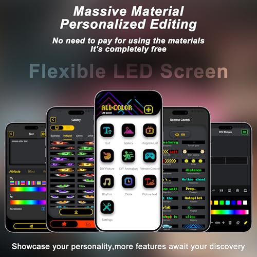 led Eyes for car Windshield-programmable led Sign，Devil Eyes Light for Windshield with Dynamic Patterns, APP/Remote Control, IP68 Waterproof, USB Powered for Cars/Trucks/RVs，1PCS （14.7"x3.6"） - color: 14.7*3.6 Inch-1PCS