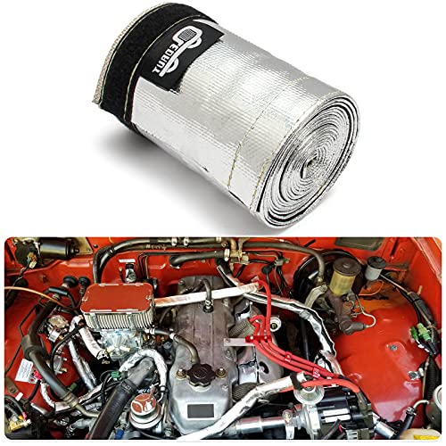 Heat Shroud Aluminized Sleeving Heat Shield fuel line wire heat sleeve 1-1/4''I.D. x 10FT with 20 Pcs 7.8Inch Stainless Steel Cable Metal Zip Ties - size: 1-1/4''I.D. x 10FT