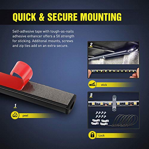 Nilight - TR-05 2PCS 60 Inch 180 LEDs Bed Strip Kit with Waterproof on/Off Switch Blade Fuse 2-Way Splitter Extension Cable for Cargo, Pickup Truck, SUV, RV, Boat , 2 Years Warranty - color: Truck Bed Light Strip