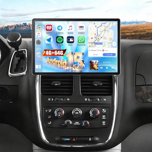 11.5" Incell Android 15 4+64G Touchscreen for Dodge Grand Caravan 2008-2020/Chrysler Town/Country 2011-2016 Car Stereo with Carplay Android Auto GPS 5G-WiFi Bluetooth EQ FM/RDS Backup Cam SWC+Canbus - color: P1-4+64G 11.5INCH