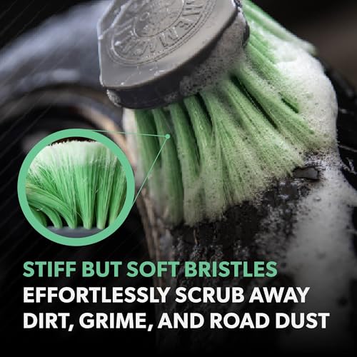 Chemical Guys, Wheelie Wheel & Exterior Brush for Rims & Tires, Soft, Green - size: (Pack of 1), style: Wheelie