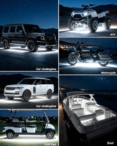 Keiurot 12V Led Light Strip for Cars 24Inch Connectable & Waterproof IP68 - color: White Led Strip 24" Connectable