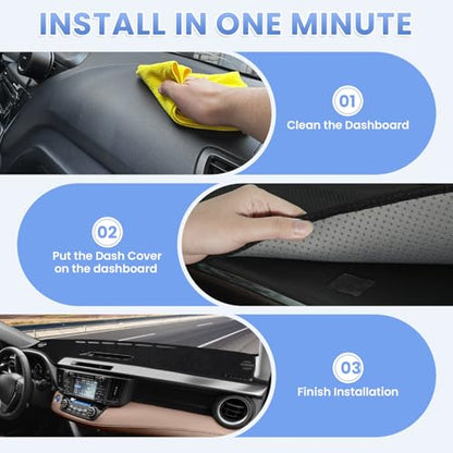 Sunsdrew Dash Cover for 2013-2018 Toyota RAV4 Dashboard Cover Mat for Altima Accessories Sunshade Nonslip Mesh Protector No Glare - size: 13-18 RAV4 Dash Cover